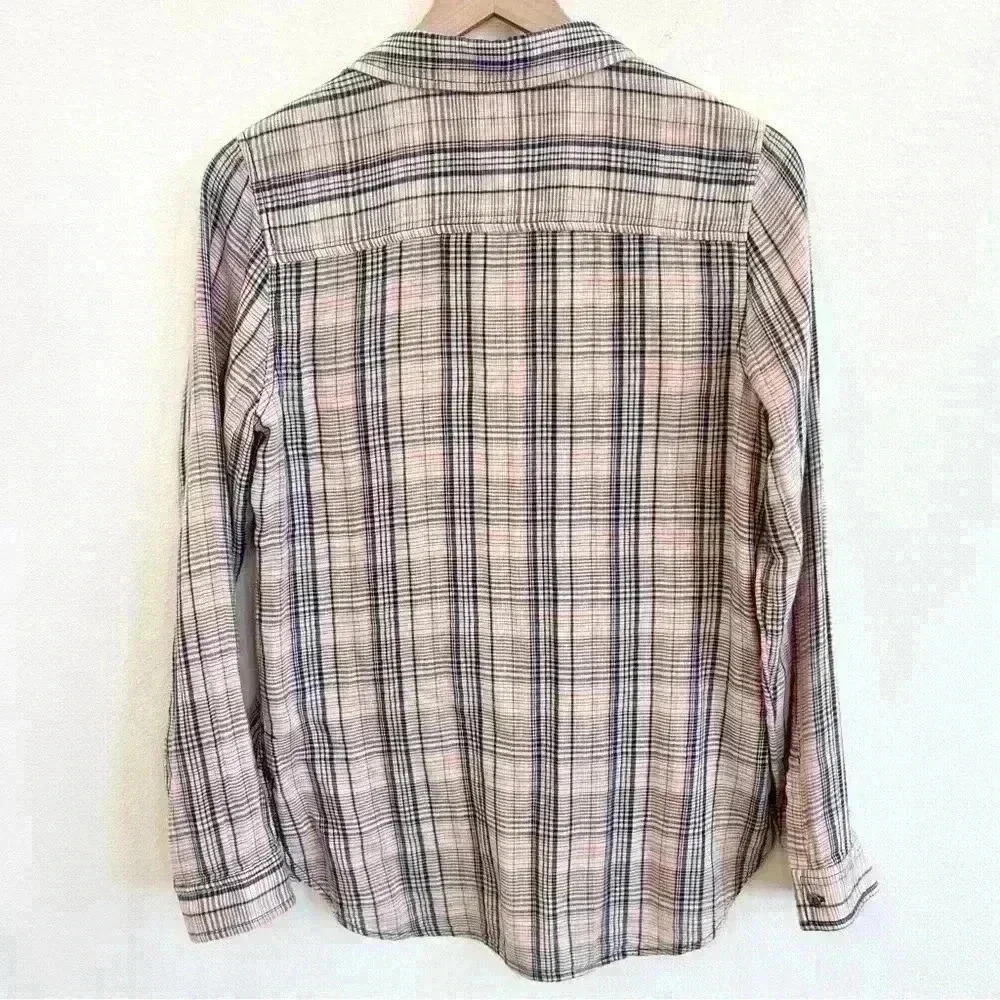 Melrose and Market Women’s Long Sleeve Plaid Pink Shirt Size Small - Picture 5 of 11